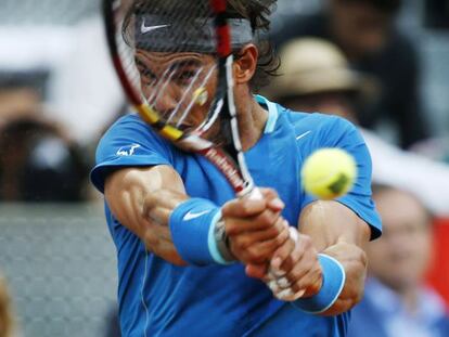 Nadal, durante el partido con Nishikori. 