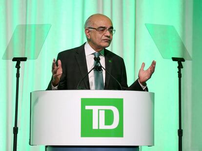 El presidente ejecutivo de TD Bank, Bharat Masrani, en una imagen de archivo de una junta de accionistas.