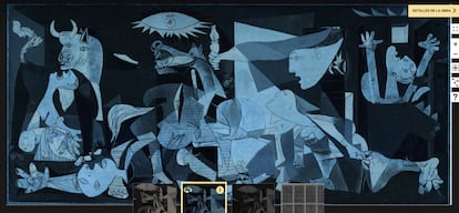 Con la tecnología gigapixel de 'Repensar Guernica', el usuario puede apreciar detalles del cuadro de Picasso que se escapan al ojo humano