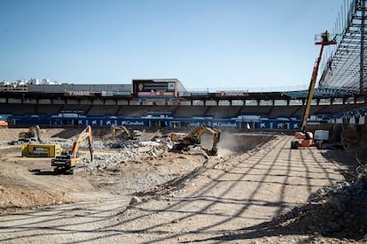Estado de las obras del Ibercaja Romareda el pasado junio.