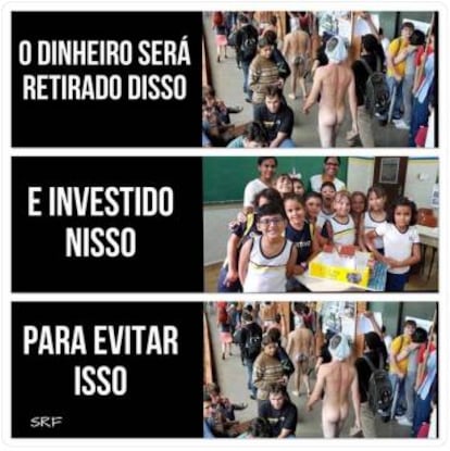 Uma das imagens mais compartilhadas são de de um protesto de 2009 na UnB, em apoio à estudante Geisy Arruda hostilizada por usar roupa curta em uma universidade paulista.