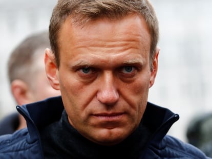 Alexéi Navalni en una manifestación de apoyo a los prisioneros políticos en Moscú, el 29 de septiembre de 2019.