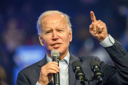 Joe Biden, en un mitin en favor de los candidatos demócratas de Pensilvania el pasado día 5 en Filadelfia.