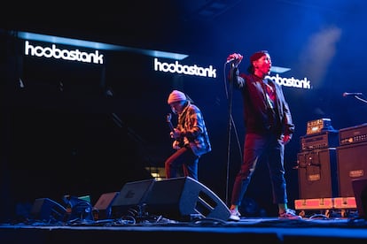 La banda Hoobastank durante un concierto en Cedar Park (Texas), en julio de 2021. 