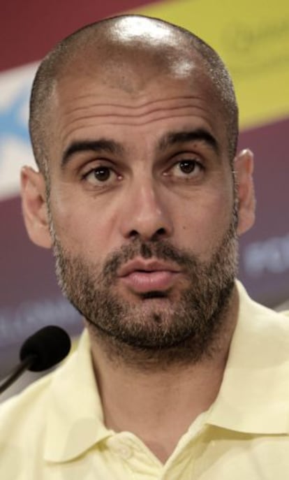 Guardiola, ayer durante la rueda de prensa.