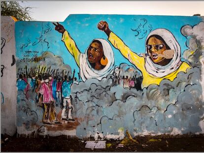 El mural “El poder de las mujeres” del artista sudanés Musa Wanic.