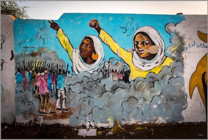 El mural “El poder de las mujeres” del artista sudanés Musa Wanic.