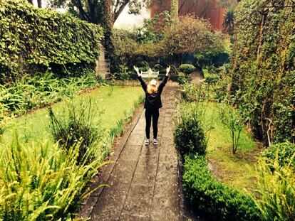 Lluvia sobre el jardín del Museo Casa de León Trotsky.