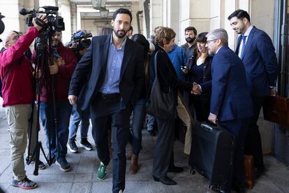 José Miguel Arenas Beltrán, Valtònyc, este martes al salir de la Audiencia de Sevilla.