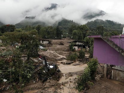 La zona afectada por Earl en el municipio de Huahuchinango, Puebla.