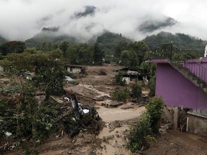 La zona afectada por Earl en el municipio de Huahuchinango, Puebla. 