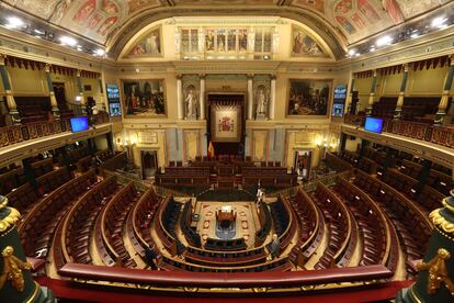Vista del hemiciclo del Congreso de los Diputados.