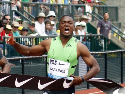 Steve Mullings en los 100m de Eugene, el sábado.