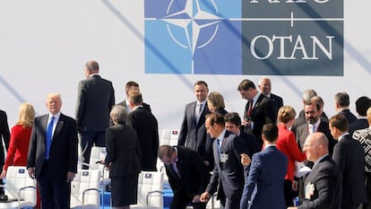 Trump com outros participantes da reunião