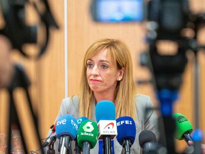 La alcaldesa en funciones de Maracena (Granada), Berta Linares, en una rueda de prensa ofrecida el pasado 1 de junio.