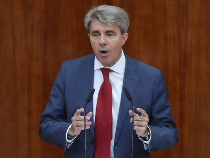 Ángel Garrido, durante su intervención en el debate del estado de la región.