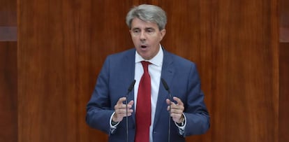 Ángel Garrido, durante su intervención en el debate del estado de la región.