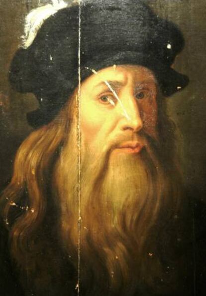 La polémica sobre la autoria de este retrato, 'Tavola Lucana', aparece siempre que hay una exposición de Leonardo da Vinci.