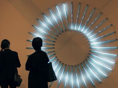 Bitcoin spiral, de James Clar, en la Sendra, muestra de arte comprometido.