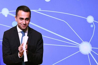 Luigi Di Maio, en la presentación de la Renta Ciudadana el martes en Roma. 