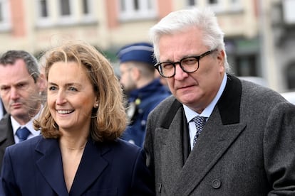 El príncipe Lorenzo de Bélgica y su mujer, la princesa Claire, en un acto en Bruselas en febrero de 2024.