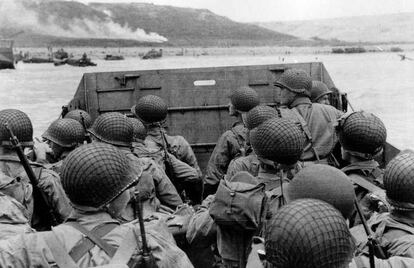 Lancha de desembarco en la batalla de Normandía, en 1944.