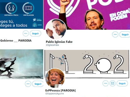 Cuentas falsas de políticos en Twitter.