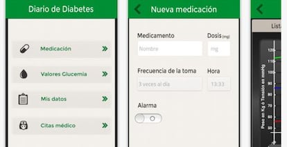 Captura de pantalla de la aplicación 'FEDEdiabetes'.