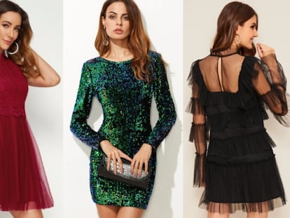 Imagen de vestidos en venta en web de Shein.