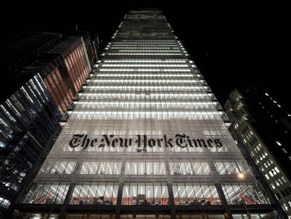 Vista del edificio sede del New York Times en Nueva York