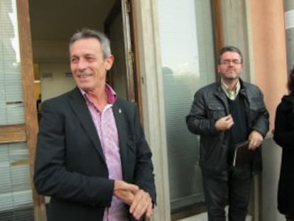 Josep Anglada, líder de Plataforma per Catalunya (PxC) a la salida del juzgado esta mañana.