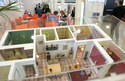 Maqueta de una vivienda en un Salón Inmobiliario.