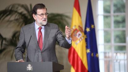 El presidente del Gobierno, Mariano Rajoy, tras recibir al equipo espa&ntilde;ol de los JJOO de Invierno, el pasado 27 de enero. 
 
 