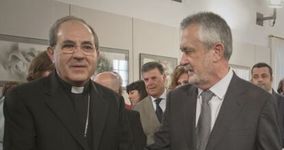 Juan Jos&eacute; Asenjo y Jos&eacute; Antonio Gri&ntilde;&aacute;n, en el Parlamento.