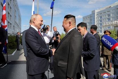 North Korean leader Kim Jong Un meets Russia's President Vladimir Putin