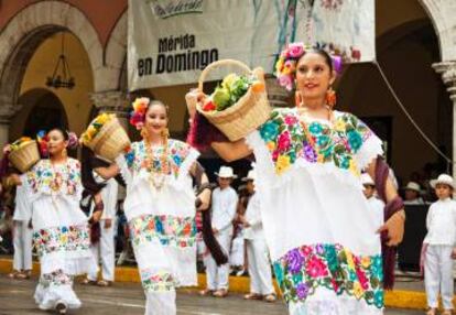 Traje tradicional de Mérida (México).