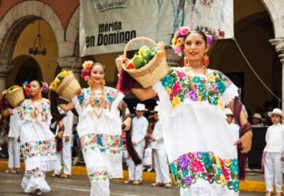 Traje tradicional de Mérida (México). 