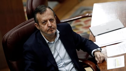 Alberto Reyero, consejero madrileño de Políticas Sociales durante la crisis del coronavirus en las residencias, en una foto de archivo en la Asamblea de Madrid.