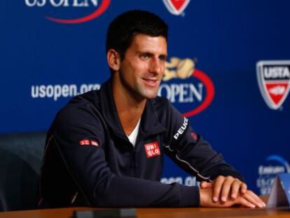 Novak Djokovic en una rueda de prensa. 