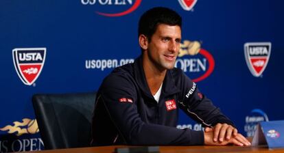 Novak Djokovic en una rueda de prensa. 