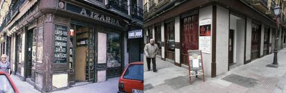 ANTES. En el número 27 de la calle de Monteleón, el catálogo coloca los ultramarinos Alfredo Izarra, de 1900 e influencia “ecléctica”. Están protegidos con el nivel 1 integral (el máximo) tanto todos los elementos de su fachada como el “espacio público”, es decir, las carpinterías, los anaqueles y el mostrador de su interior. DESPUÉS. “Yo llevo aquí más de 20, años y esto ya estaba así”, dice Antonio Martín, dueño del restaurante que ocupa hoy toda la esquina de la calle Sandoval con la de Monteleón, donde estaba antes el establecimiento protegido. En el Ayuntamiento dicen al respecto: “No se han localizado licencias que afecten a elementos protegidos” en esta dirección.