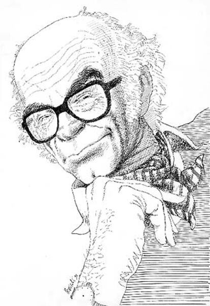 El autor portugués José Saramago (1922) visto por Tullio Pericoli.