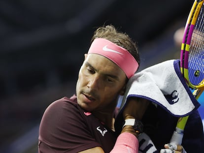 Nadal, durante el partido contra Fognini en la Arthur Ashe de Nueva York.