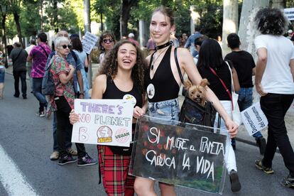 Alicia y Azul en la manifestación de Madrid.