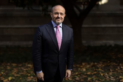 El presidente del Partido Popular de Cataluña, Alejandro Fernández, el martes en el Parlament.