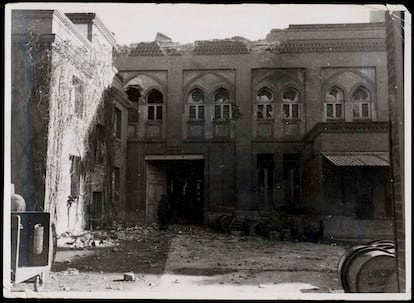 Así quedó la fábrica tras los bombardeos de la Guerra Civil.