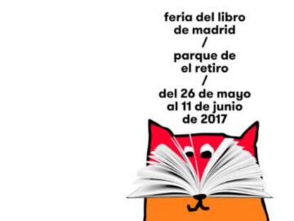 Uno de los seis carteles de Ena Cardenal de la Nuez para la Feria del Libro de Madrid.