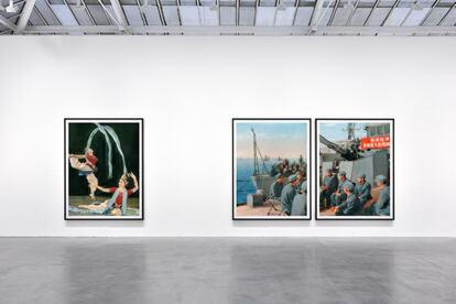 Vista de la exposición 'tableaux chinois', de Thomas Ruff, en la galería David Zwirner de París.
