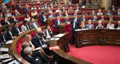 Artur Mas, en un moment d'una sessió de control