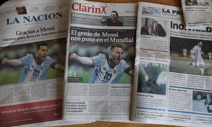 Las portadas de la prensa argentina.